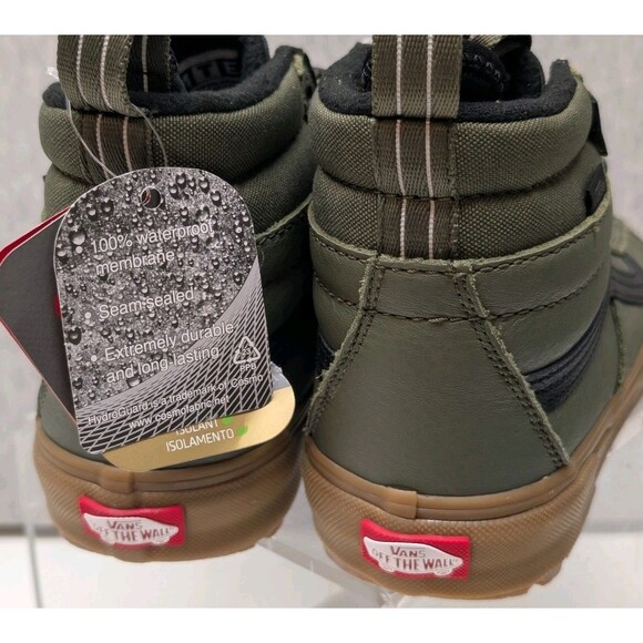 Vans MTE Sk8-Hi Waterproof Insulated Shoe Olive Green Mens 7 Women's 8.5 - Picture 6 of 11